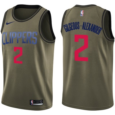 Nike Los Angeles Clippers #2 Shai Gilgeous-Alexander Green NBA Swingman Salute to Service Jersey Men's